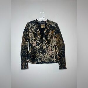TED BAKER zakia Palm leaf print blazer size 1 (XS)